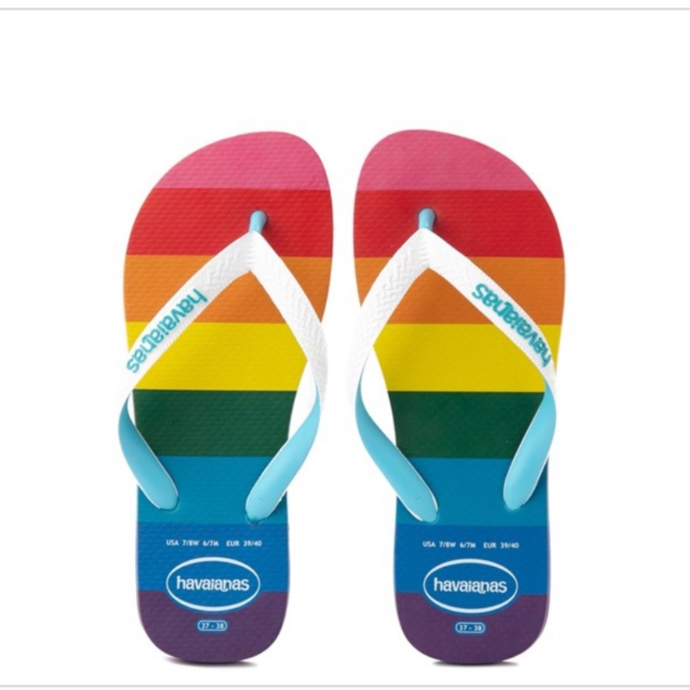 Havaianas Top Pride Rainbow flip flop thong slippers size 13M brand new